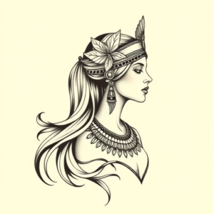 Feminine Cleopatra Tattoo