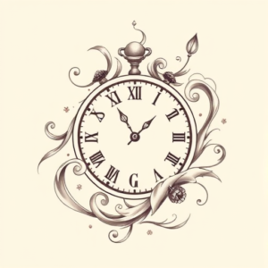 Feminine Clock Tattoo