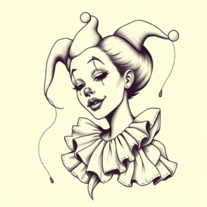 Feminine Clown Tattoo