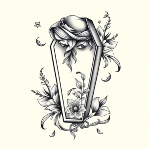 Feminine Coffin Tattoo