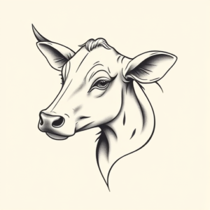 Feminine Cow Tattoo