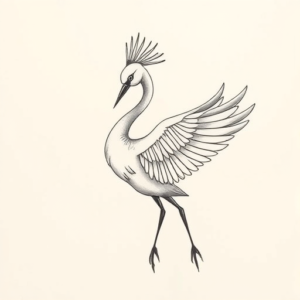 Feminine Crane Tattoo