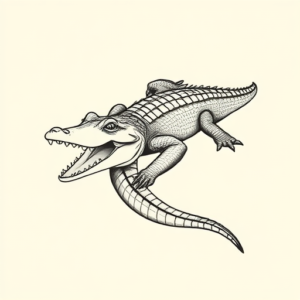 Feminine Crocodile Tattoo