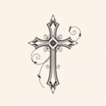 Feminine Cross Tattoo