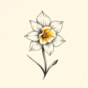 Feminine Daffodil Tattoo
