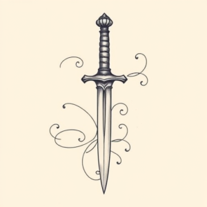 Feminine Dagger Tattoo
