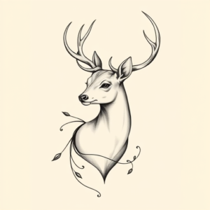 Feminine Deer Tattoo