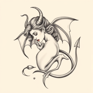 Feminine Devil Tattoo