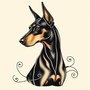Feminine Doberman Tattoo