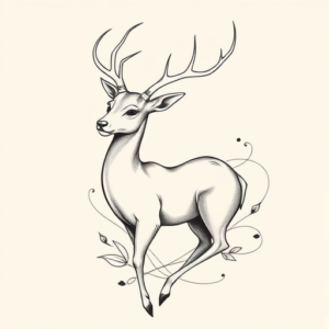 Feminine Elk Tattoo