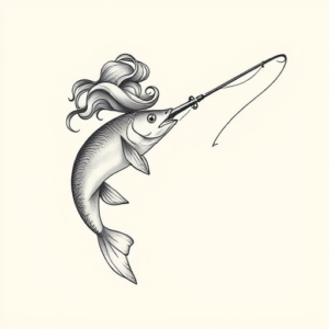 Feminine Fishing Tattoo