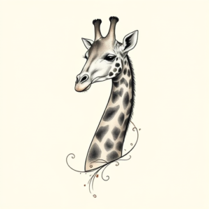 Feminine Giraffe Tattoo