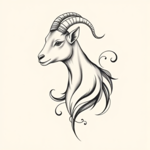 Feminine Goat Tattoo