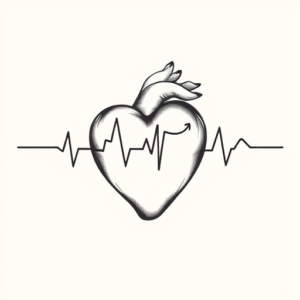 Feminine Heartbeat Tattoo