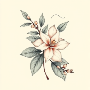Feminine Honeysuckle Tattoo