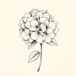 Feminine Hydrangea Tattoo