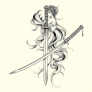 Feminine Katana Tattoo