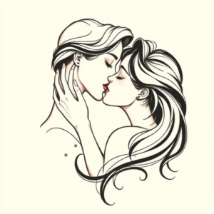 Feminine Kiss Tattoo