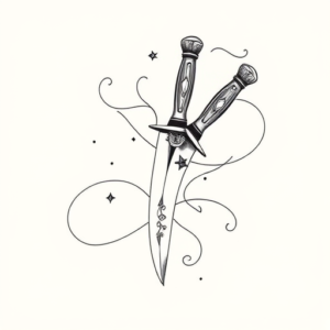 Feminine Knife Tattoo