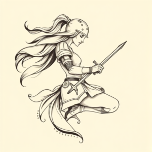 Feminine Knight Tattoo