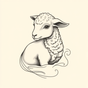 Feminine Lamb Tattoo