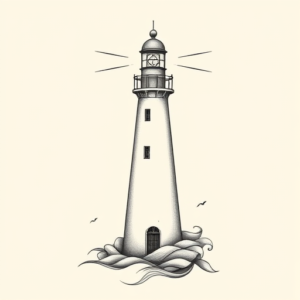 Feminine Lighthouse Tattoo