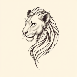 Feminine Lioness Tattoo