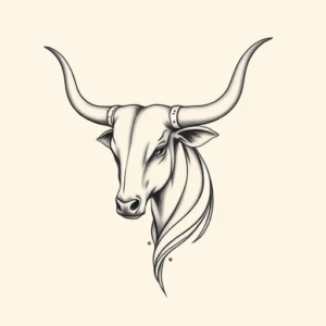Feminine Longhorn Tattoo