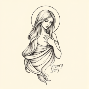 Feminine Mary Tattoo