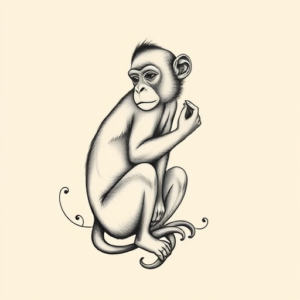 Feminine Monkey Tattoo