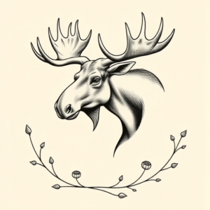 Feminine Moose Tattoo