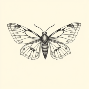 Feminine Moth Tattoo