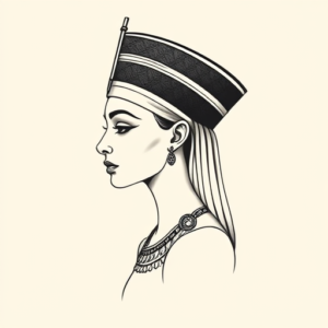 Feminine Nefertiti Tattoo