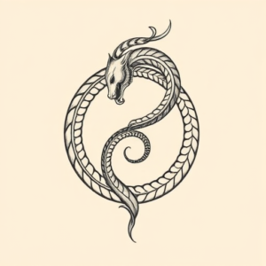 Feminine Ouroboros Tattoo