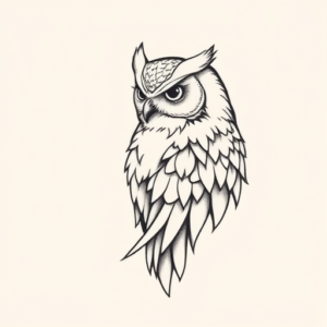 Feminine Owl Tattoo