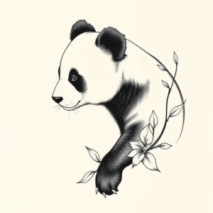 Feminine Panda Tattoo