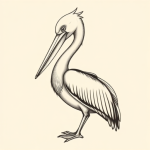Feminine Pelican Tattoo