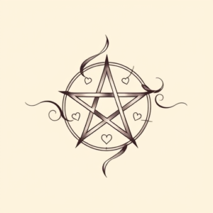 Feminine Pentagram Tattoo