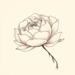 Feminine Peony Tattoo
