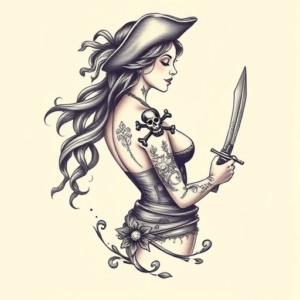 Feminine Pirate Tattoo