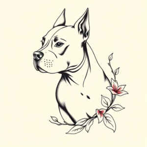 Feminine Pitbull Tattoo