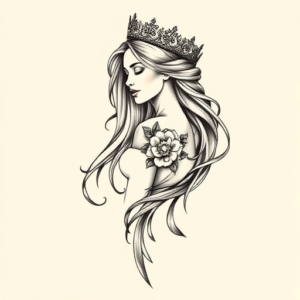 Feminine Queen Tattoo