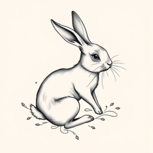 Feminine Rabbit Tattoo