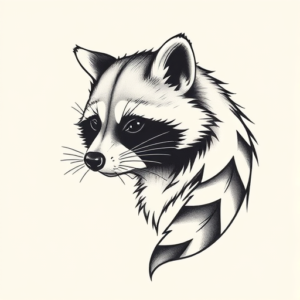 Feminine Raccoon Tattoo
