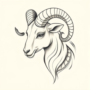 Feminine Ram Tattoo