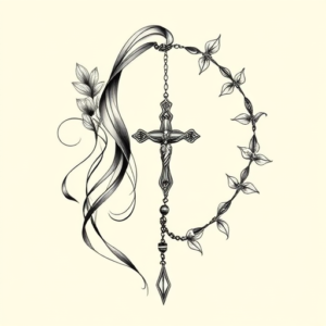 Feminine Rosary Tattoo