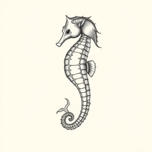 Feminine Seahorse Tattoo