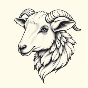 Feminine Sheep Tattoo