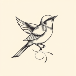 Feminine Sparrow Tattoo