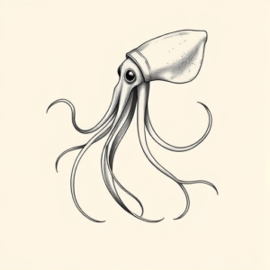 Feminine Squid Tattoo
